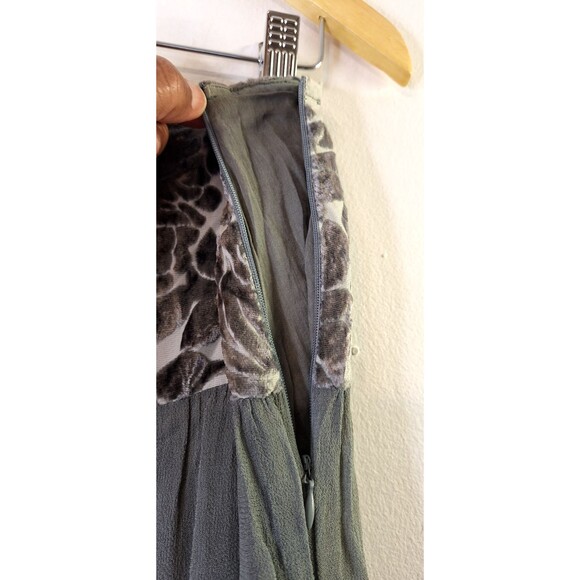 Vtg 90's Y2K RAVE Midi Skirt Sz S Velvet Burnout Lace Trim Regency Cottage Core - Picture 7 of 7